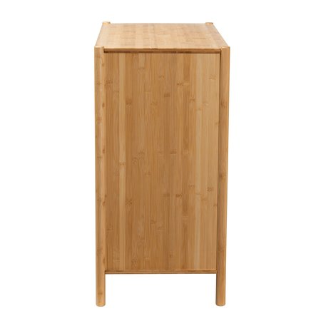 Baxton Studio Naresh MidCentury Modern Transitional Natural Brown Bamboo Wood 2Door Storage Cabinet 223-12898-ZORO
